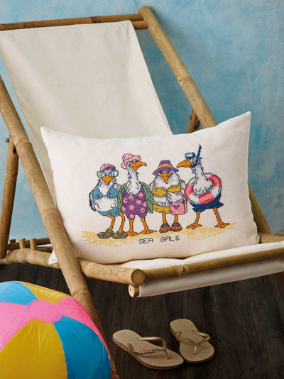 Sea Gals Cushion Cross Stitch Kit ~ Permin