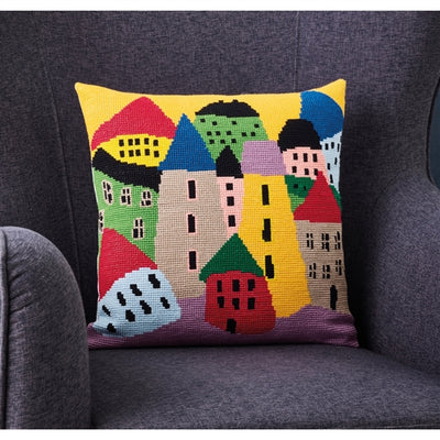 Crooked House Cushion Cross Stitch Kit ~ Permin