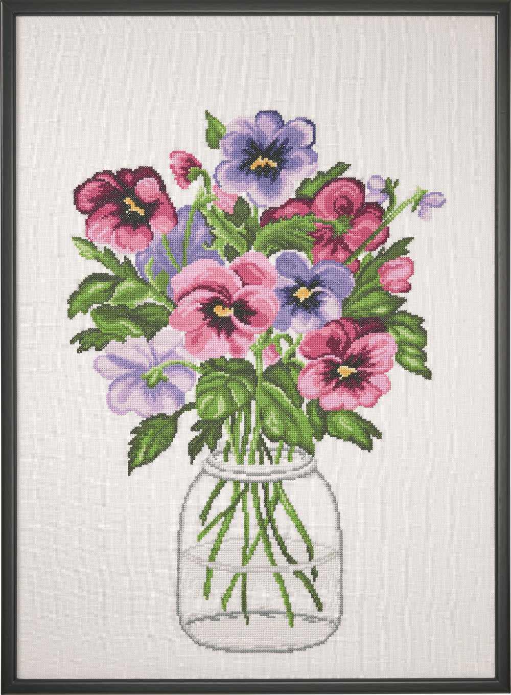 Pansy - Aida Cross Stitch Kit ~ Permin