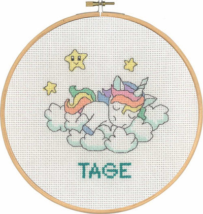 Sleeping Unicorn Sampler Cross Stitch Kit ~ Permin