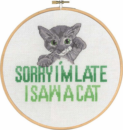 Sorry Cat Cross Stitch Kit ~ Permin