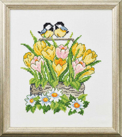 Tulips in Basket Cross Stitch Kit ~ Permin
