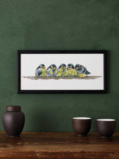 Row of Bluetits Cross Stitch Kit ~ Permin