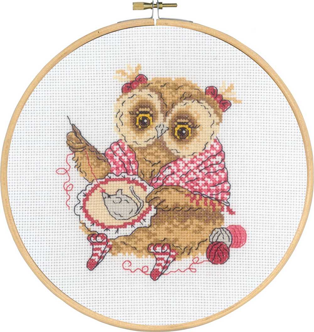 Owl that Sews Cross Stitch Kit ~ Permin SALE