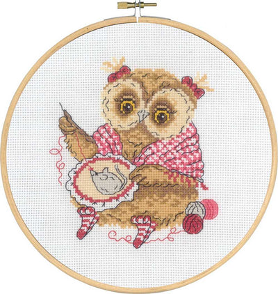Owl that Sews Cross Stitch Kit ~ Permin