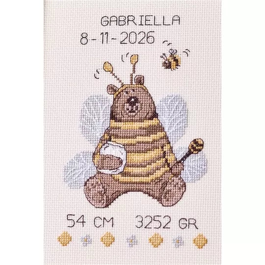 Teddy Bear Bee Cross Stitch Kit - Permin