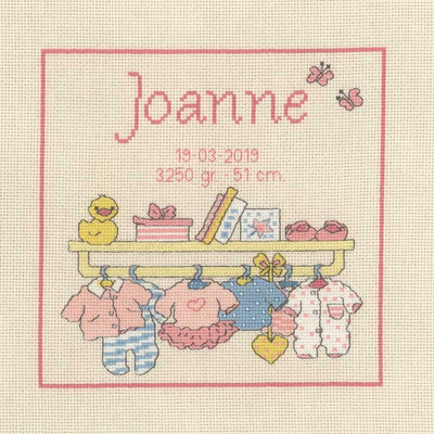 Bobbi Baby Girl Sampler Cross Stitch Kit ~ Permin