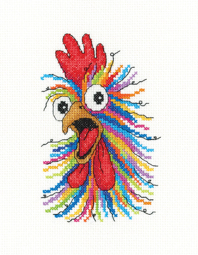 What's Up Cock Cross Stitch Kit Heritage Crafts