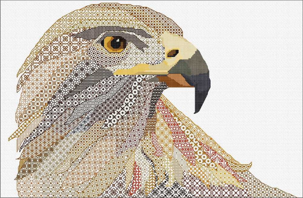 Blackwork Golden Eagle Blackwork Kit - Doodlecraft Design