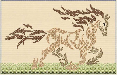 Tribal Horse Blackwork Kit  - Doodlecraft Design