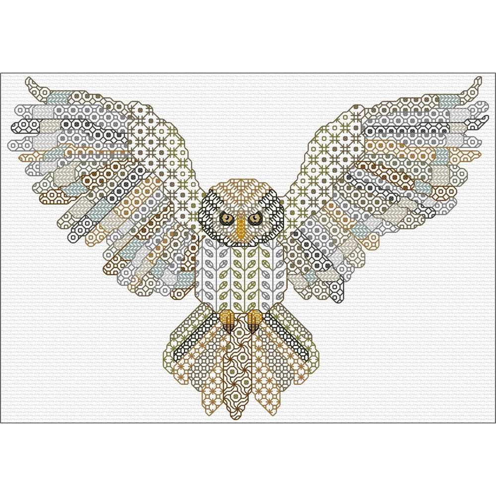 Small Owl Blackwork Kit - Doodlecraft Design