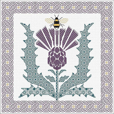 Blackwork Thistle With Bee  Kit  - Doodlecraft Design