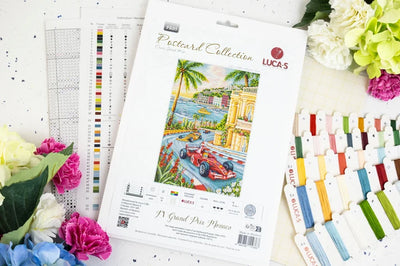F1 Grand Prix Postcard Collection Cross Stitch Kit ~ Luca S