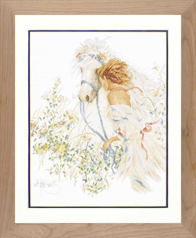 Horse and Flowers Counted Cross Stitch Kit Lanarte