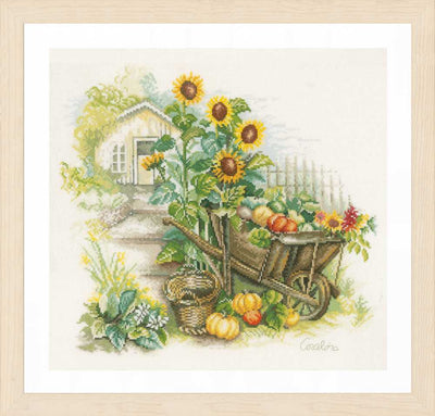 Lanarte Cross Stitch Kit - Wheelbarrow and Sunflowers