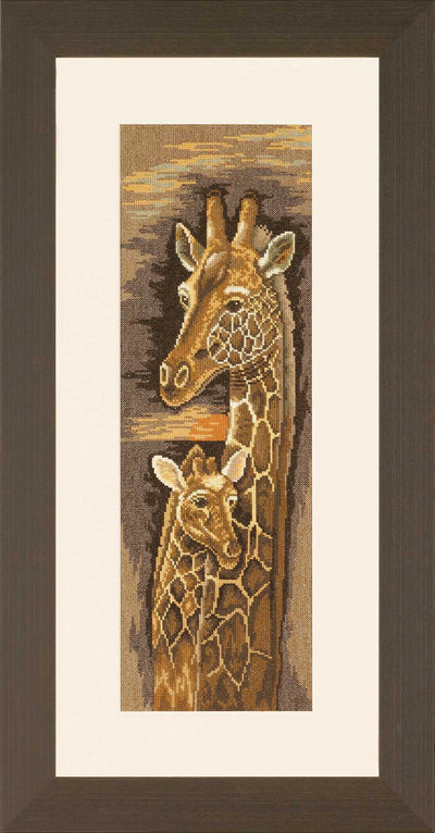 Lanarte Cross Stitch Kit - Mother and Baby Giraffe (Evenweave)