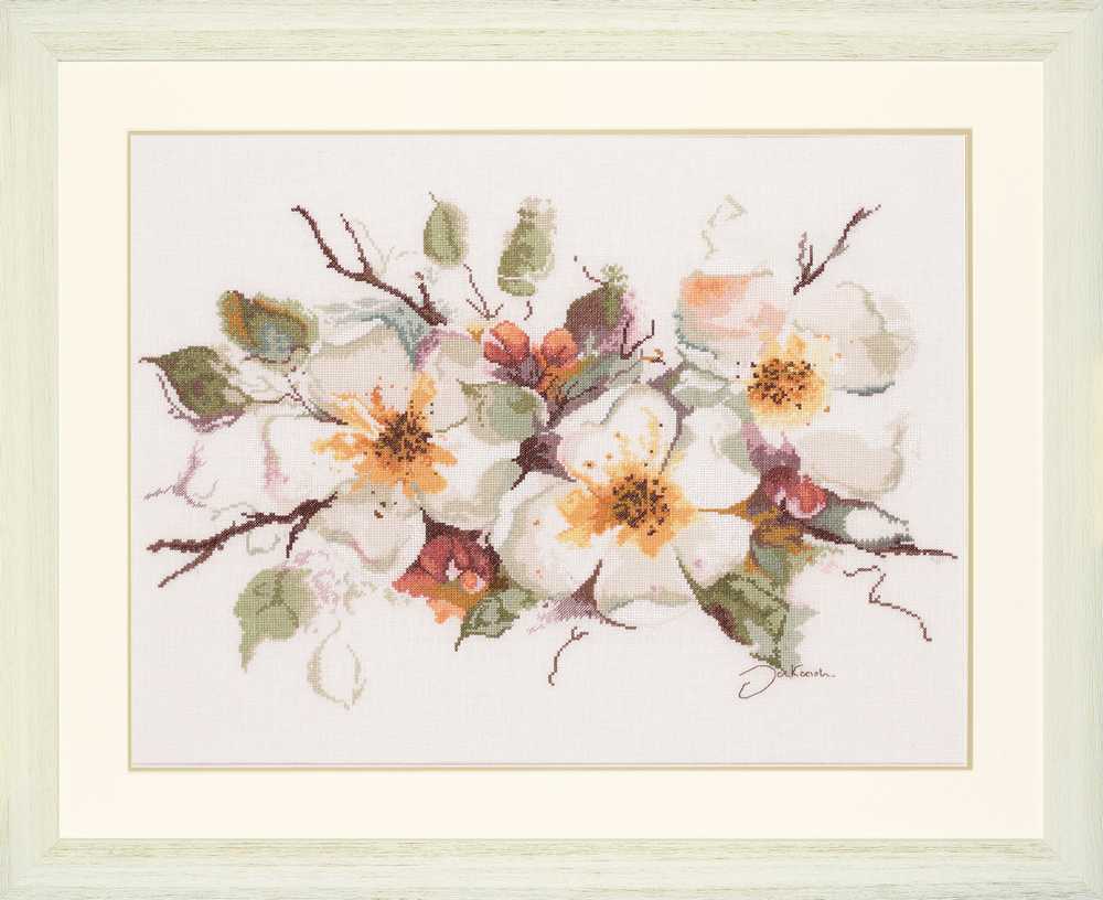 Appleblossom (Linen) Counted Cross Stitch Kit Lanarte