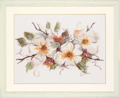 Appleblossom (Linen) Counted Cross Stitch Kit Lanarte