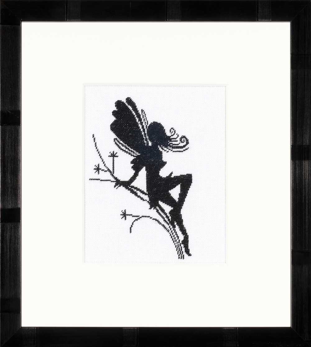 Cute Little Fairy on Twig Silhouette (Evenweave) Counted Cross Stitch Kit Lanarte