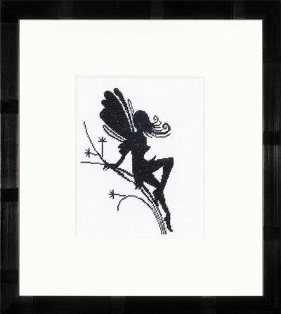 Cute Little Fairy on Twig Silhouette (Evenweave) Counted Cross Stitch Kit Lanarte