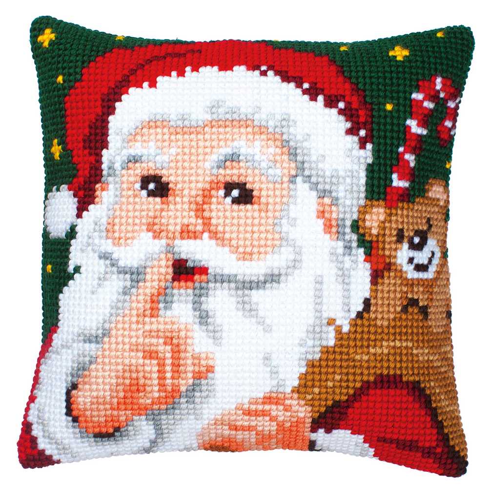 Santa Cushion Front Cross Stitch Kit Vervaco