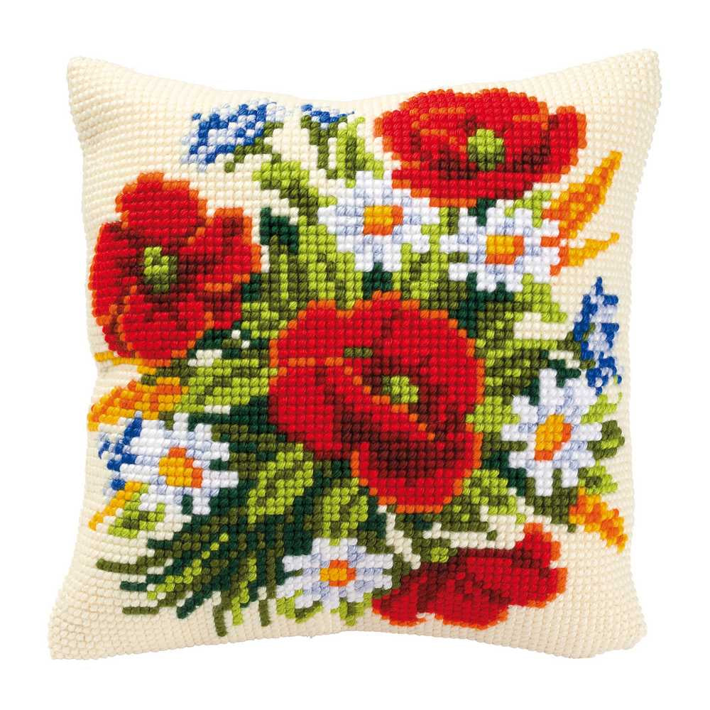 Flowers Cushion Front Cross Stitch Kit Vervaco SALE