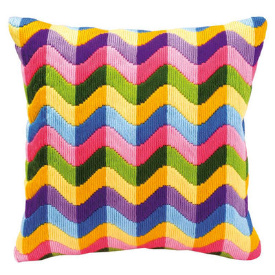 Bold Geometric Style Long Stitch Cushion Kit pn-0010866 Vervaco