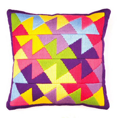 Bold Geometric Style Long Stitch Cushion Kit PN-0010867 Vervaco