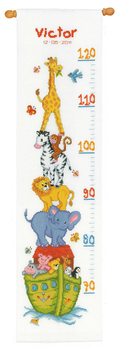 Height Chart Noah's Ark Cross Stitch Kit Vervaco
