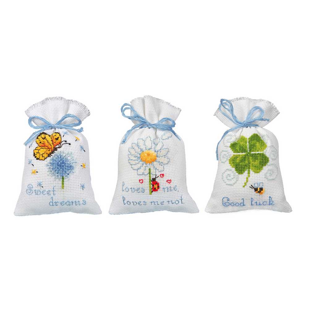 Vervaco Cross Stitch Kit - Good Wishes Pot Pourri/Gift Bags