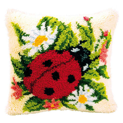 Vervaco Latch Hook Kit: Cushion: Ladybird