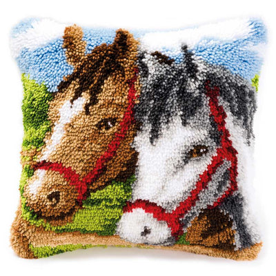 Vervaco Latch Hook Kit: Cushion: Ponies
