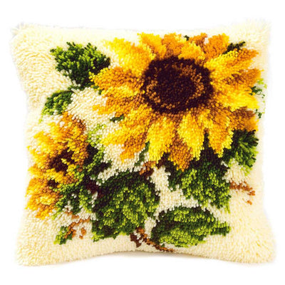 Vervaco Latch Hook Kit: Cushion: Sunflowers