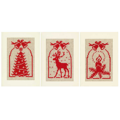 Vervaco Cross Stitch Christmas Symbols Cards Kit
