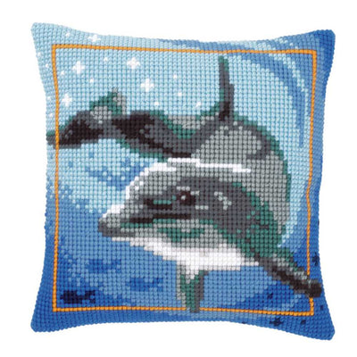 Dolphin Cushion Front Cross Stitch Kit Vervaco
