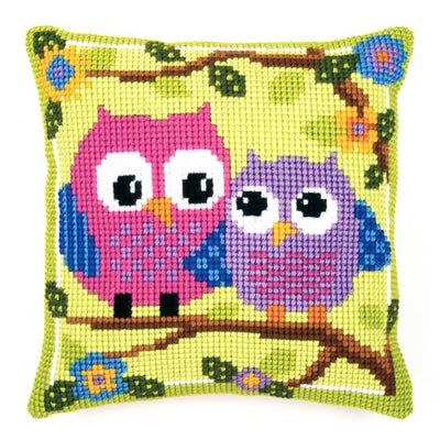 Owls Cushion Front Cross Stitch Kit Vervaco