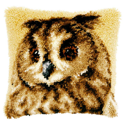 Vervaco Latch Hook Kit: Cushion: Brown Owl