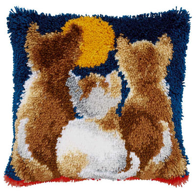 Vervaco Latch Hook Kit: Cushion: Cats at Night