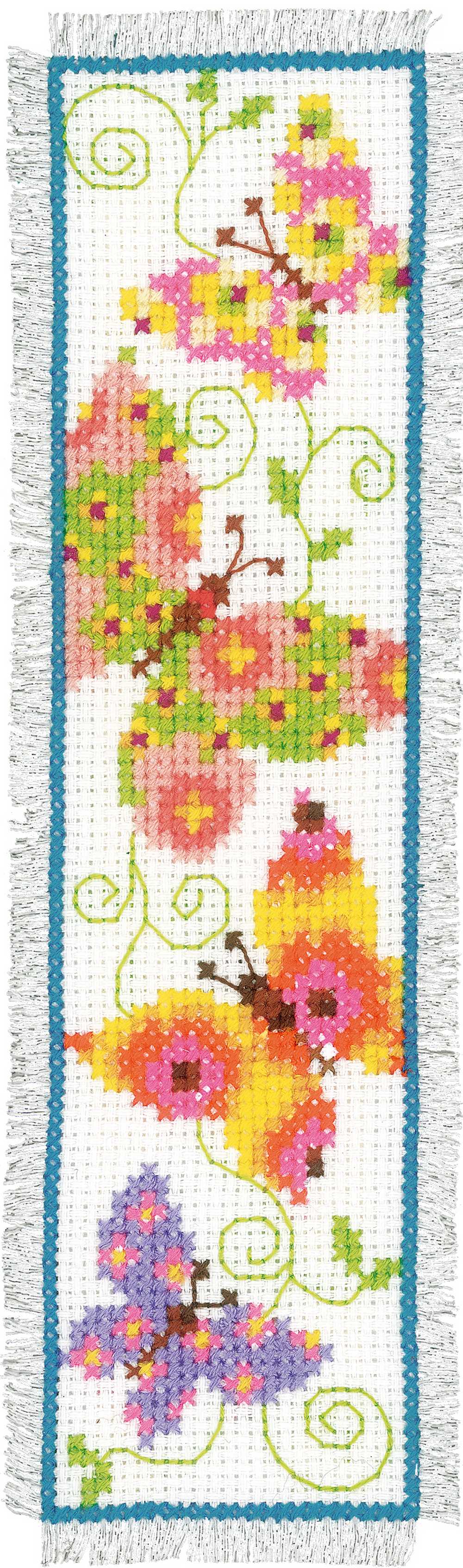 Butterflies I Bookmark Cross Stitch Kit Vervaco