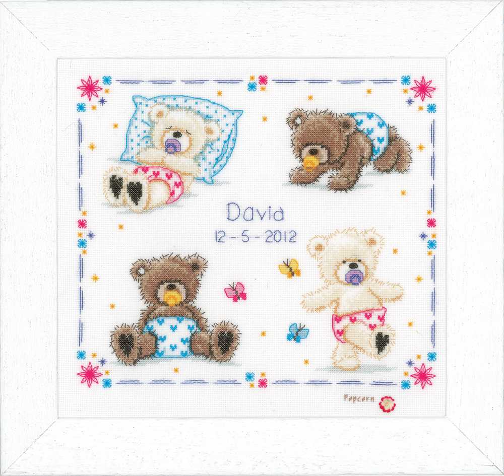 Vervaco Cross Stitch Kit - First Steps Birth Sampler