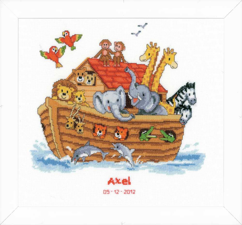 Noah's Ark Birth Sampler Cross Stitch Vervaco