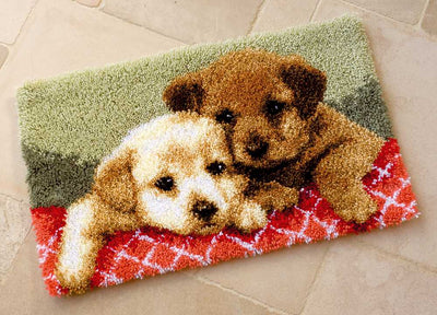 Rug: Puppies Latch Hook Kit Vervaco