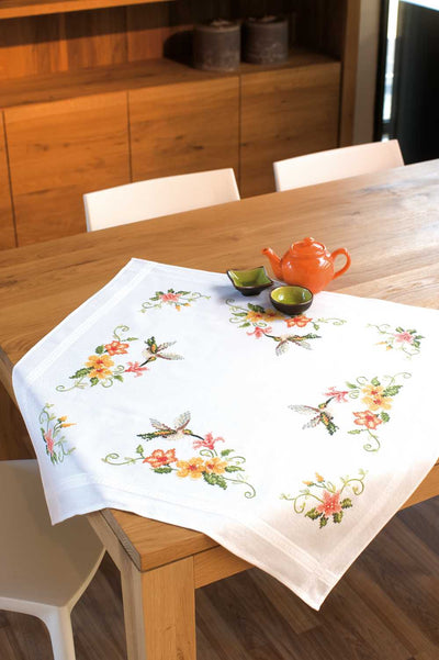 Tablecloth: Hummingbird Embroidery Kit Vervaco