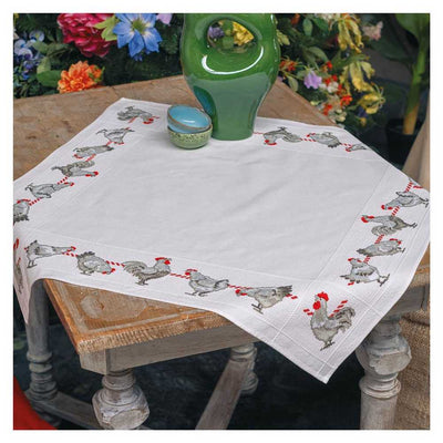 Vervaco Cross Stitch Tablecloth Kit - Chickens