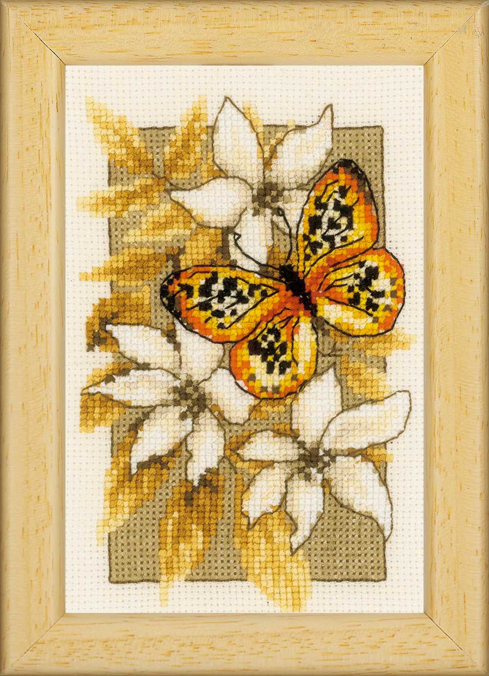 Vervaco Cross Stitch Kit - Butterfly on Flowers SALE