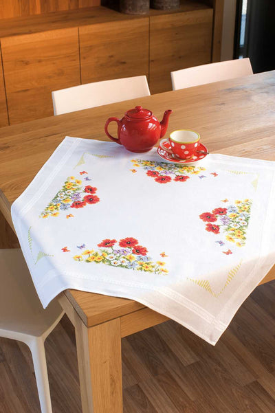 Tablecloth: Wild Flowers Embroidery Kit Vervaco