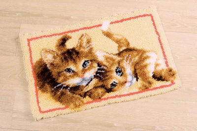 Rug: Kittens Latch Hook Kit Vervaco