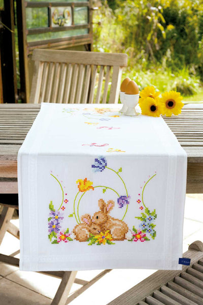 Runner: Rabbits Embroidery Kit Vervaco
