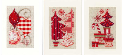 Christmas Motif: Set of 3 Cards Cross Stitch Kit Vervaco