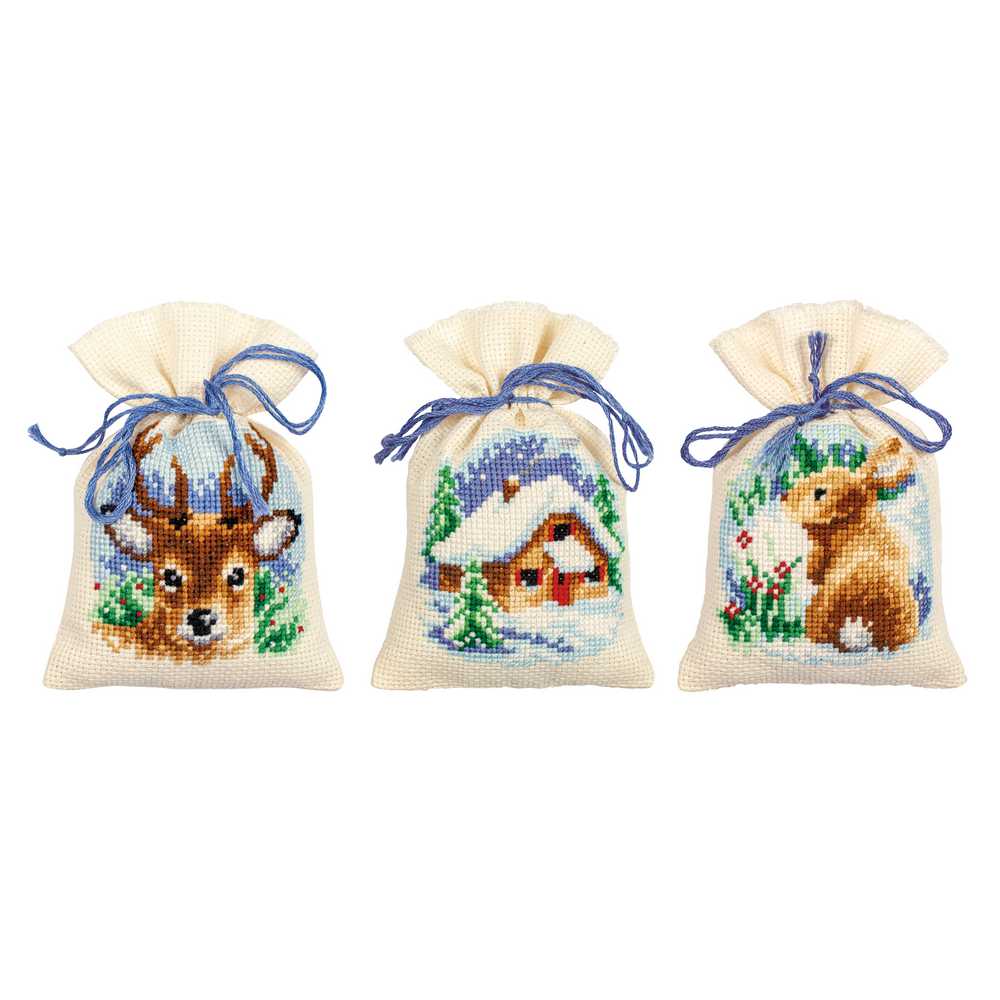 Vervaco Cross Stitch Kit - Wintertime Pot Pourri Bags